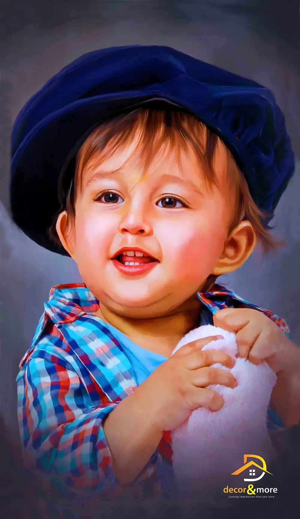 Portraits artwork GRPF-02, shown in a lit GRID frame
