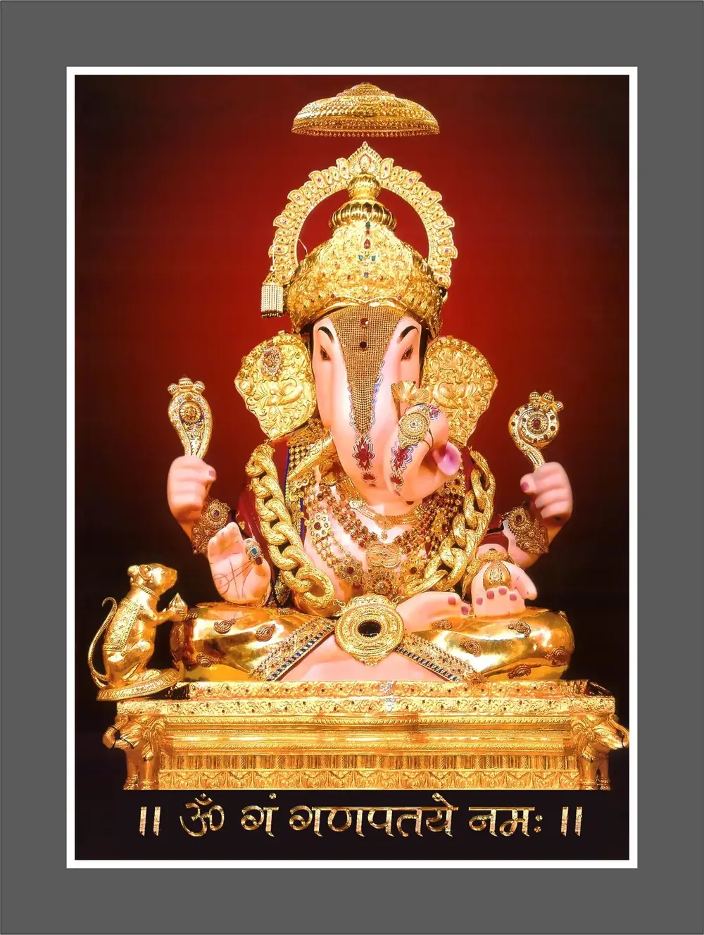 Hindu devotional artwork HIND-02, shown in a lit GRID frame