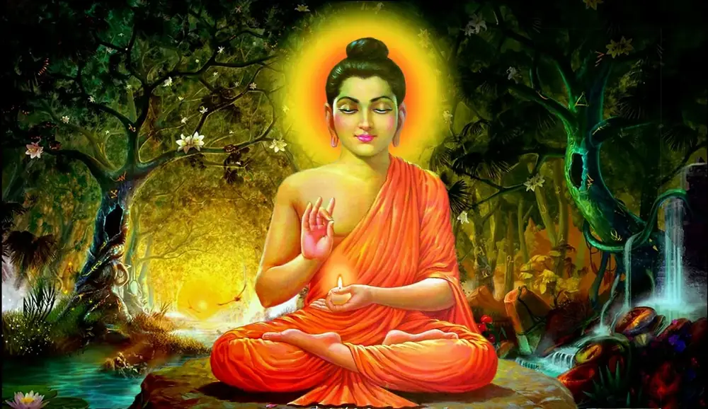 Saints and gurus artwork RELIG-06, shown in a lit GRID frame