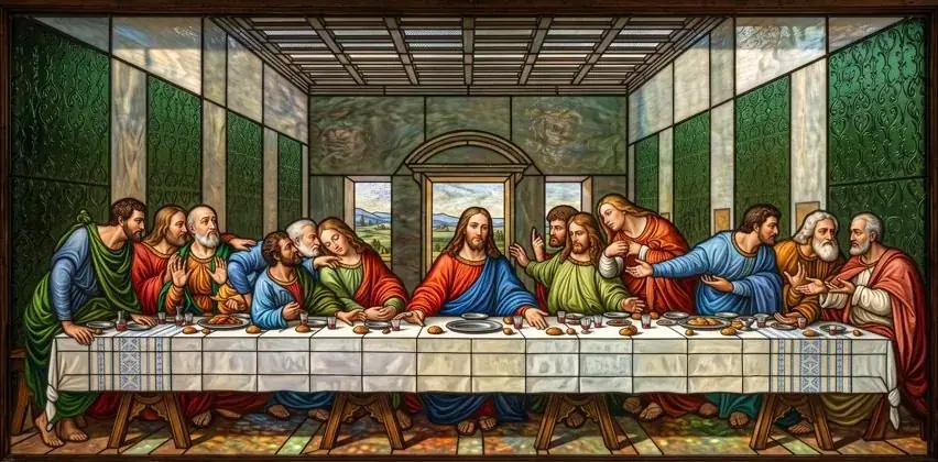 Christian artwork XTIAN-06, shown in a lit GRID frame